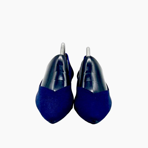 Rothy’s Shoes Women Size 10.5 The Point Poseidon Blue Knit Pointed Toe Flats - Picture 2 of 7